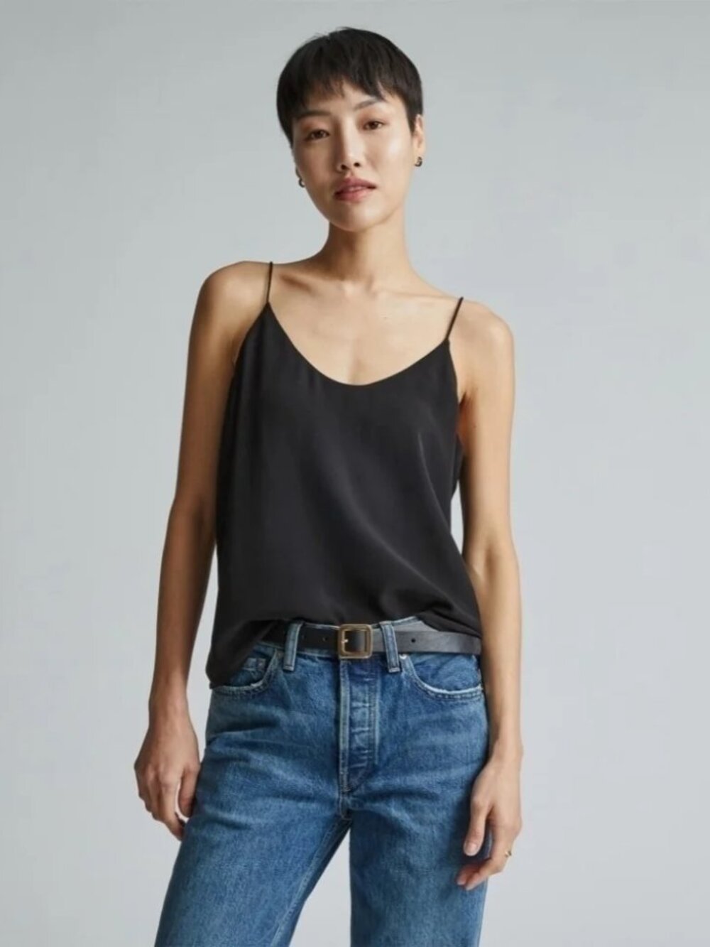 Everlane "The Clean Silk" 100% silk Cami – Black – Medium